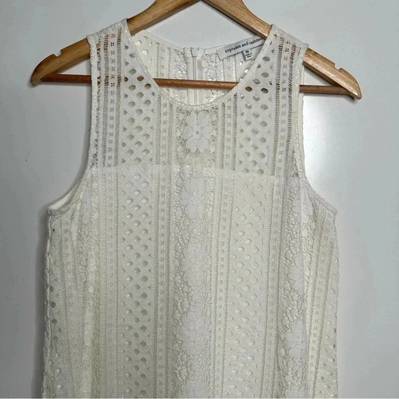 Cupcakes & Cashmere Ivory Lace Luka Shift Dress Size Medium - Picture 4 of 15
